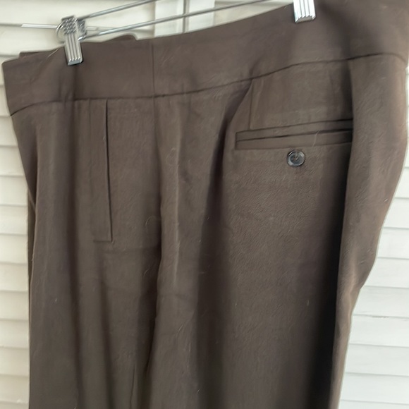 RAFAELLA Brown Wide Leg Pants with Cuffs, Size 18W - Picture 2 of 8